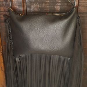 Black fringe crossbody